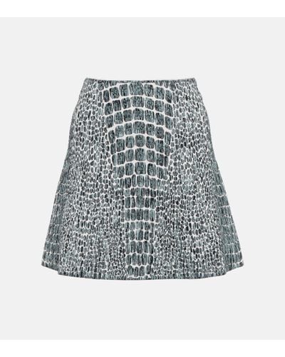 Alaïa Printed Jacquard Miniskirt - Grey