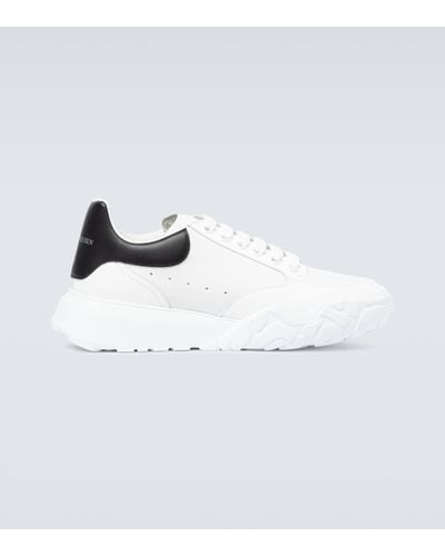 Alexander McQueen Court Oversized Leather Mid-top Trainers - White