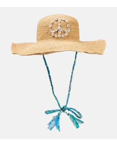 Alanui Seashell-embellished Raffia Sun Hat - Natural