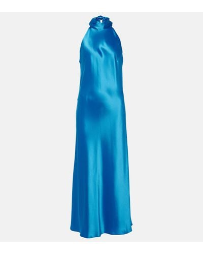 Galvan London Robe midi Siena - Bleu