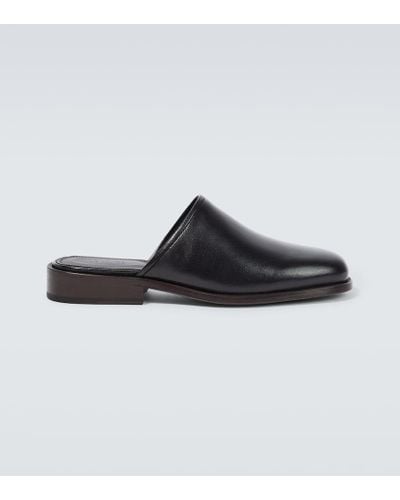 Lemaire Leather Slippers - Black