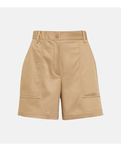 Moncler Cotton-blend Shorts - Natural