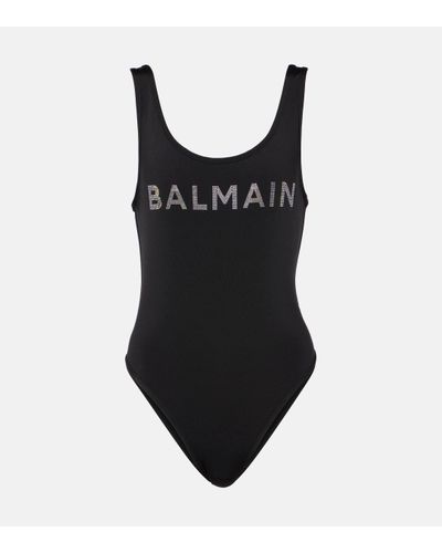 Balmain Maillot de bain a logo - Noir