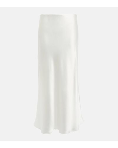 Galvan London Bridal Satin Midi Skirt - White