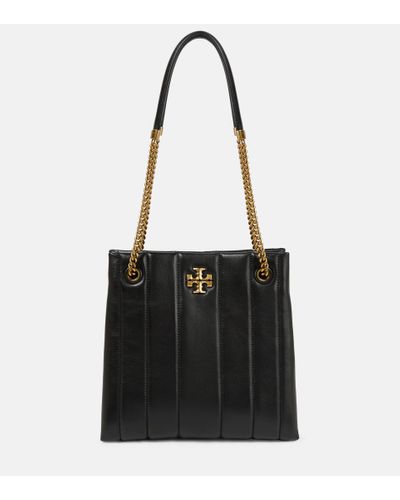 Tory Burch Kira Medium Quilted Leather Tote Bag - Black
