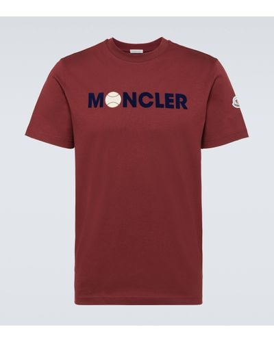 Moncler T-shirt en coton - Rouge