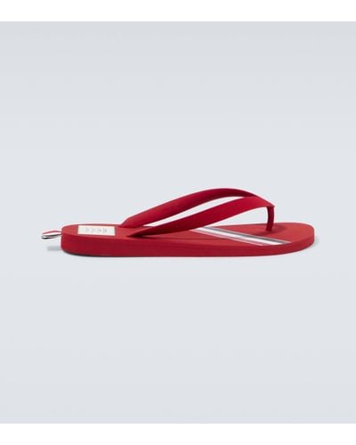 Thom Browne Rubber Thong Sandals - Red