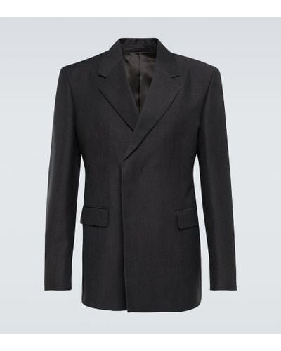 Prada Blazer cruzado de lana y mohair - Negro