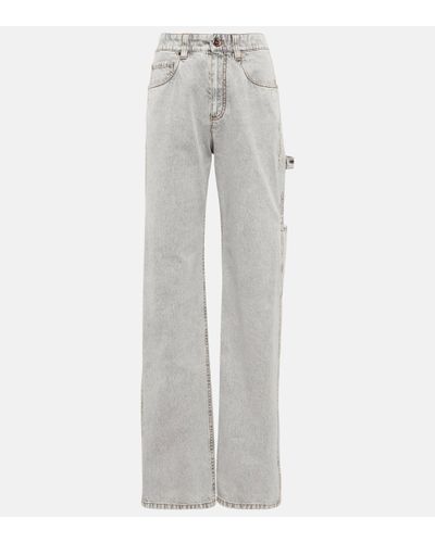 Brunello Cucinelli High-rise Straight Jeans - Grey