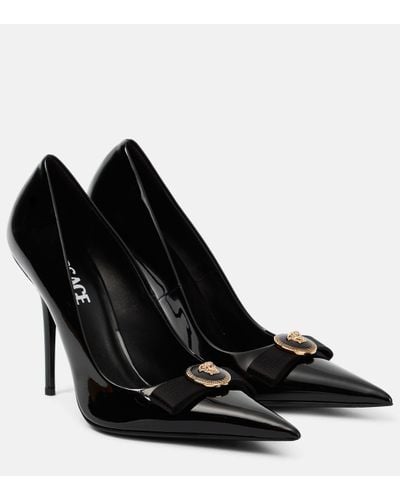Versace La Medusa Patent Leather Court Shoes - Black