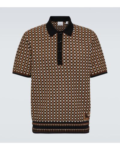 Burberry Polo in maglia a quadri - Marrone