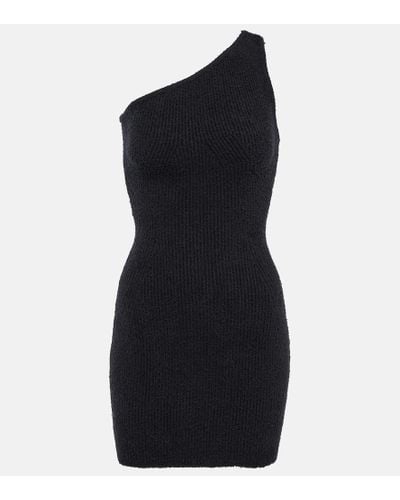 Wardrobe NYC Ribbed Cotton-blend Minidress - Black