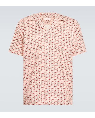 Orlebar Brown Marne Printed Cotton-blend Corduroy Shirt - Pink