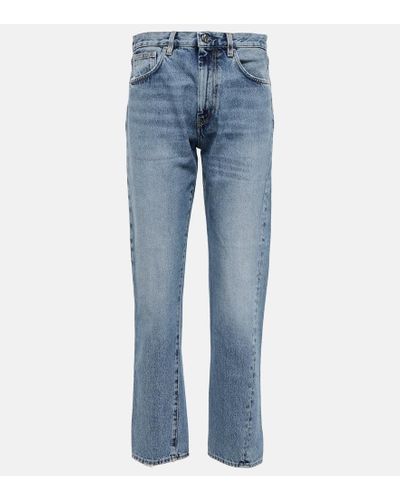 Totême Jeans cropped rectos de tiro medio - Azul