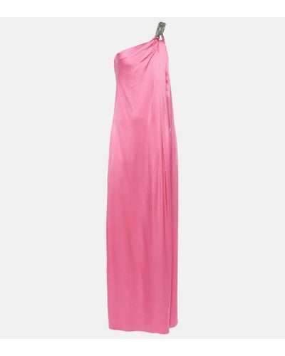 Stella McCartney Falabella Chain-detail Satin Gown - Pink