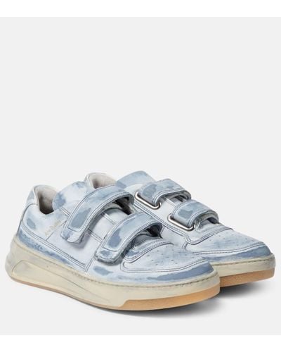 Acne Studios Steffey Leather Trainers - Blue