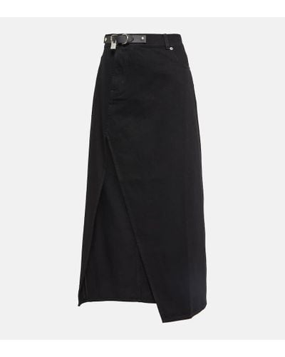 JW Anderson Asymmetric Denim Maxi Skirt - Black