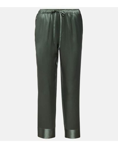 Asceno Pantalones Melbourne de seda - Verde