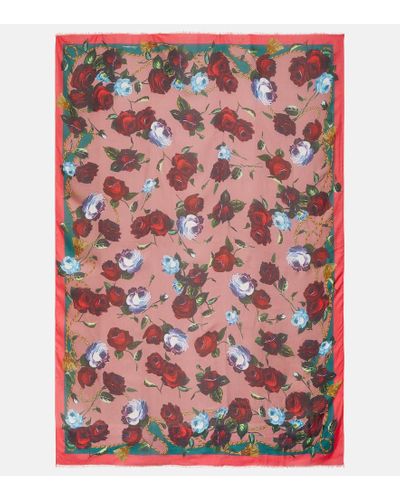 Dolce & Gabbana Printed Modal And Cashmere Scarf - Red