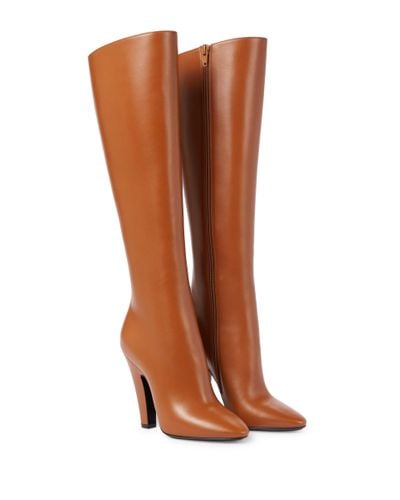 Saint Laurent 68 Leather Knee-high Boots - Brown