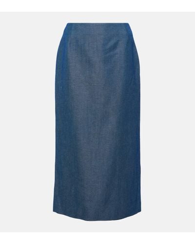 Gabriela Hearst Manuela Wool And Linen Maxi Skirt - Blue