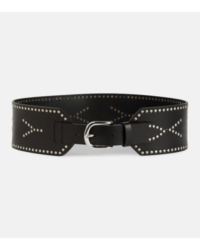 Isabel Marant Telma Embellished Leather Belt - Black