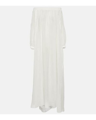 Alaïa Off-shoulder Maxi Dress - White