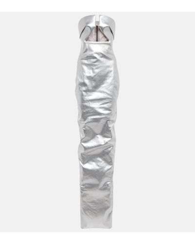 Rick Owens Strobe Coated Metallic Gown - White