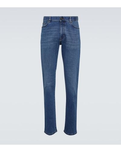 Zegna Jeans skinny de tiro medio - Azul