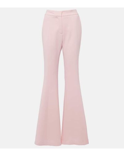 Gabriela Hearst Desmond Virgin Wool Crepe Flared Pants - Pink