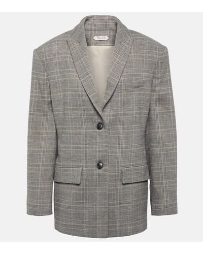 The Mannei Checked Wool-blend Blazer - Gray