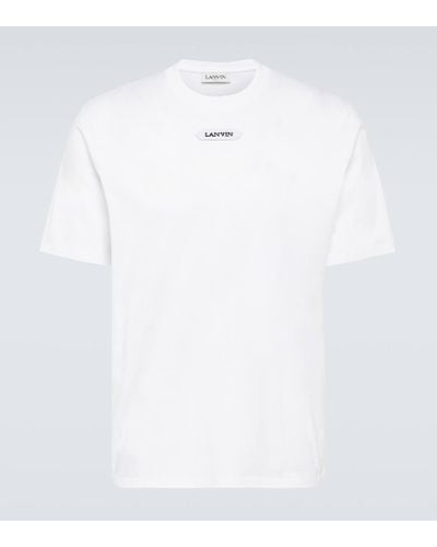 Lanvin T-shirt in jersey di cotone con logo - Bianco