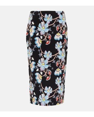 Diane von Furstenberg Kara Floral Cady Pencil Skirt - Black