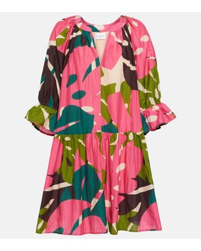 Velvet Tracy Cotton And Silk Minidress - Pink