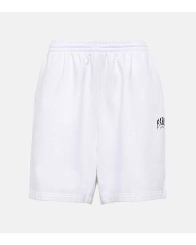 Balenciaga Cities Paris Cotton Shorts - White
