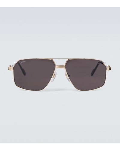 Cartier Aviator-Sonnenbrille aus Metall - Braun