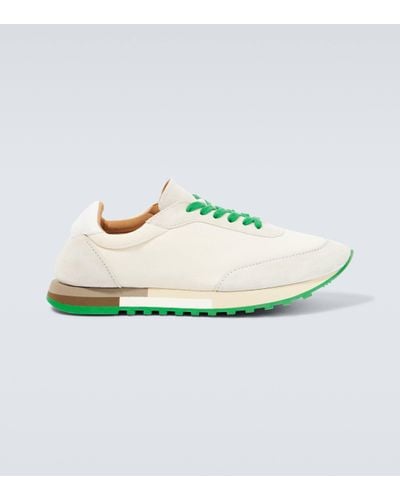 The Row Owen Runner Mesh And Suede Trainers - Metallic
