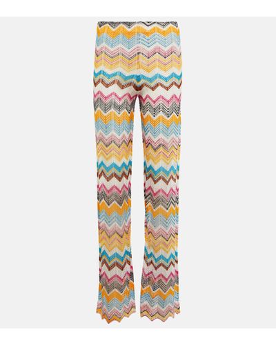 Missoni Zig-zag Knit High-rise Flared Trousers - Multicolour