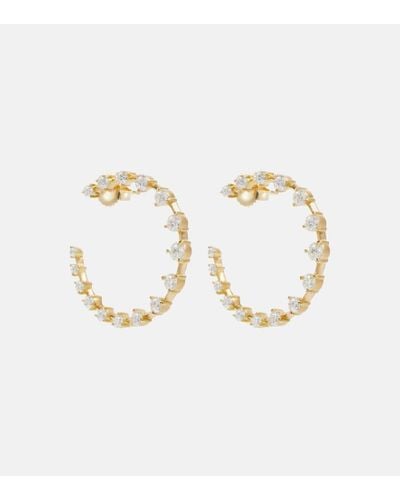 Jade Trau Ohrringe Crescent aus 18kt Gelbgold mit Diamanten - Mettallic