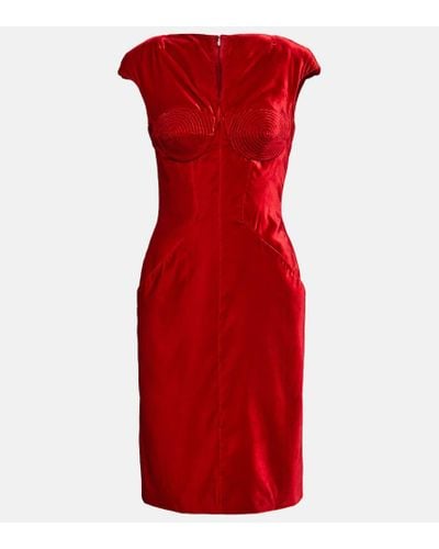 Tom Ford Cone-bra Dress - Red