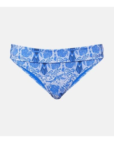 Heidi Klein Lake Como Printed Bikini Bottom - Blue
