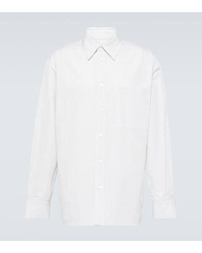Bottega Veneta Checked Cotton And Linen Shirt - White