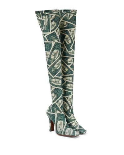 Vetements Printed Over-the-knee Boots - Green