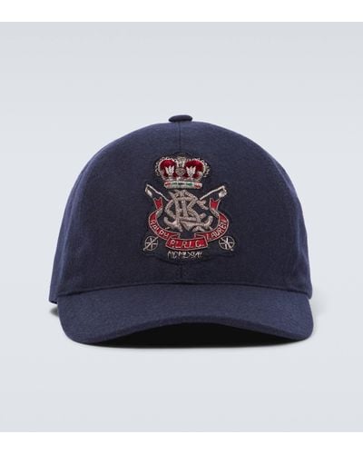 Ralph Lauren Purple Label Logo Embroidered Baseball Cap - Blue