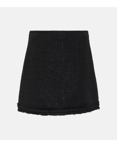 Versace Embellished Tweed Miniskirt - Black