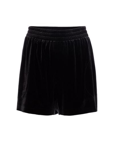 Norma Kamali High-rise Velvet Shorts - Black