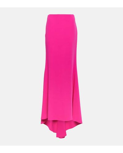 Valentino High-rise Silk Cady Maxi Skirt - Pink