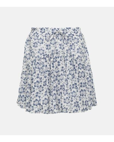 Polo Ralph Lauren Floral Cotton Miniskirt - Blue