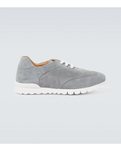 Kiton Sneakers aus Veloursleder - Grau