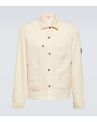 C.P. Company Hemdjacke aus Baumwolle und Leinen - Natur